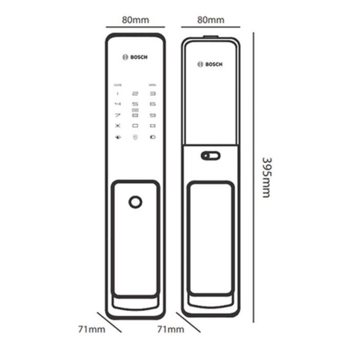 Kích thước khóa cửa điện tử Bosch FU 750 EU