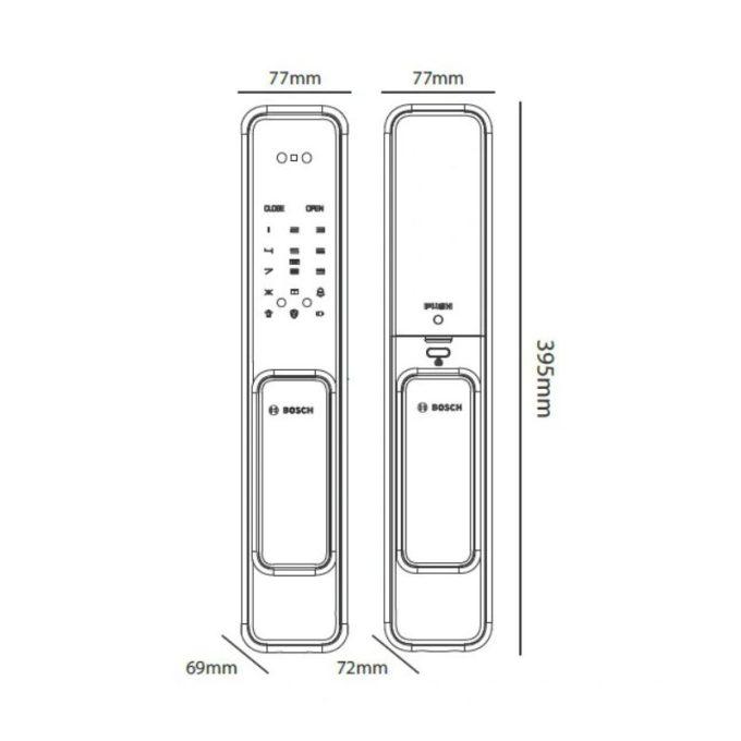 Kích thước khóa điện tử Bosch EL600B EU - APP