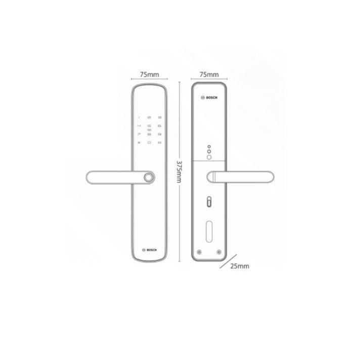 Kích thước khóa điện tử Bosch ID 60 GK