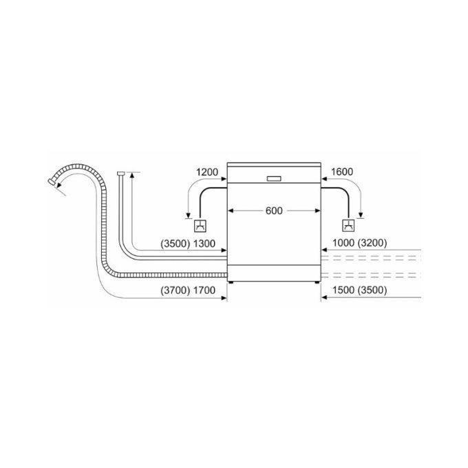 Thiết kế lắp đặt của máy rửa bát âm tủ Bosch SMV25BX03R Serie 2