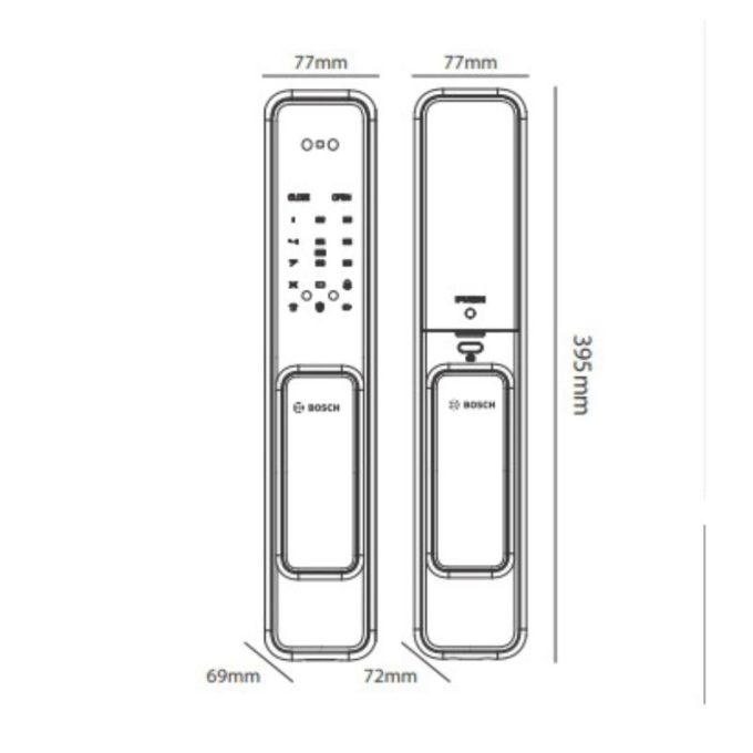 Kích thước khóa điện tử Bosch EL 600 EU