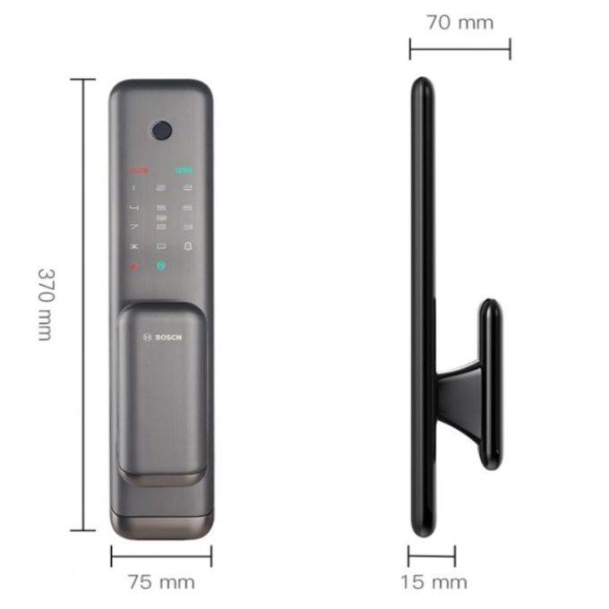 Kích thước khóa điện tử Bosch EL 500 EU xám
