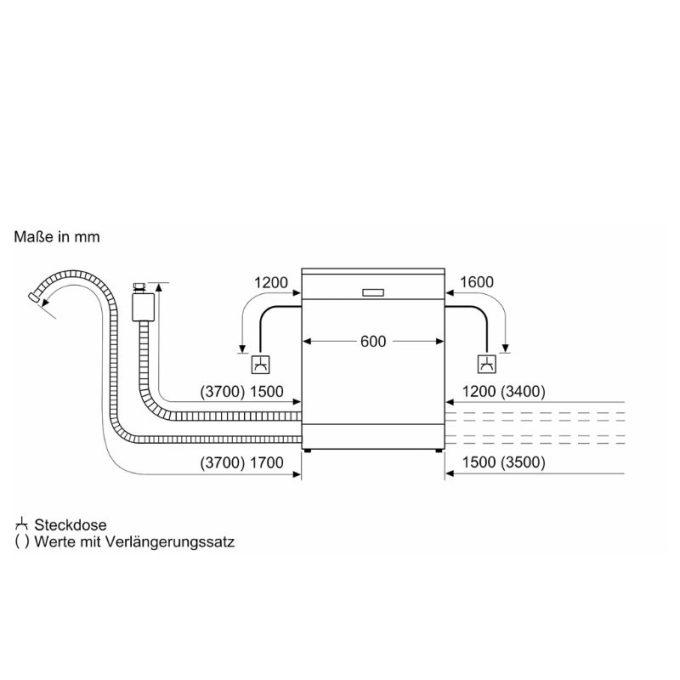 Kích thước lắp đặt máy rửa chén độc lập Bosch SMS6ECC00E Series 6
