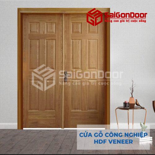 Cửa gỗ HDF Veneer 2 canh 12A-ASH