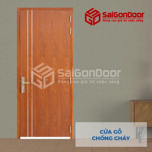 Cửa gỗ chống cháy MDF Veneer P1R2 Xoan dao