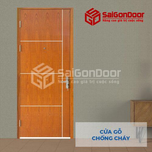 Cửa gỗ chống cháy MDF Veneer P1R5 xoan dao