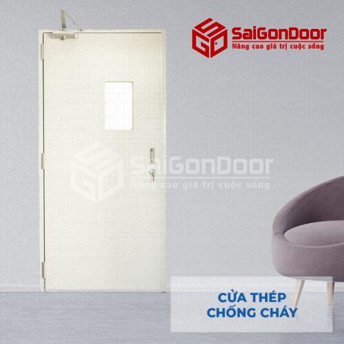 Cửa thép chống cháy P1G1 kính chống cháy (2)