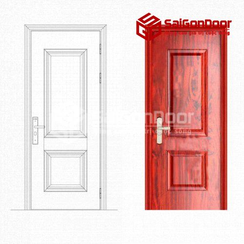 Cửa thép vân gỗ GS1H12