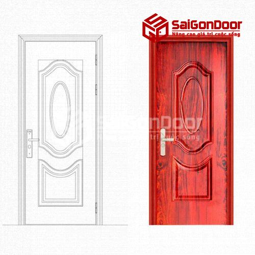 Cửa thép vân gỗ GS1H5