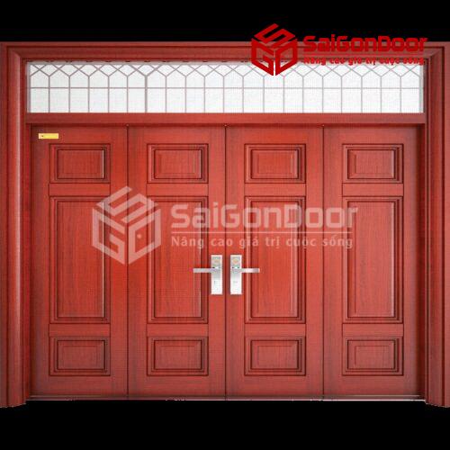 Cửa thép vân gỗ 4H8-V1