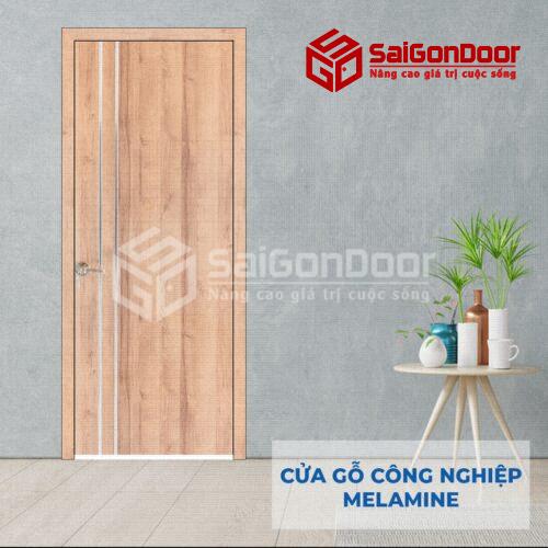 Cửa gỗ MDF Melamine P1R2 inox