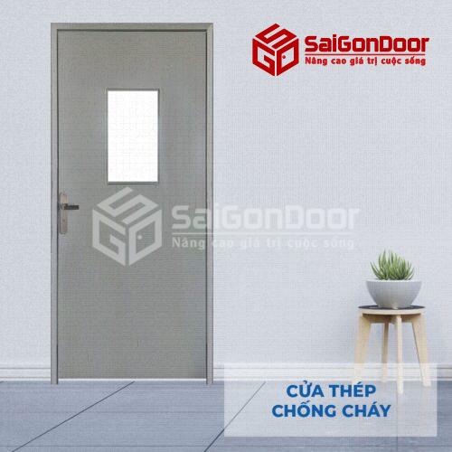 Cửa thép chống cháy P1G1 khóa tay gạt
