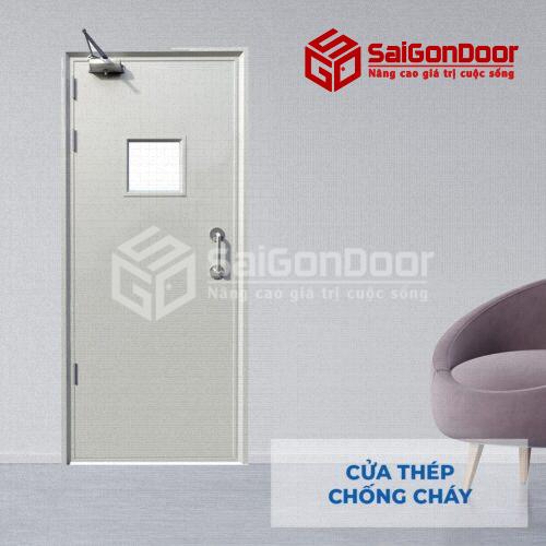 Cửa thép chống cháy P1G1 tay cơ thủy lực