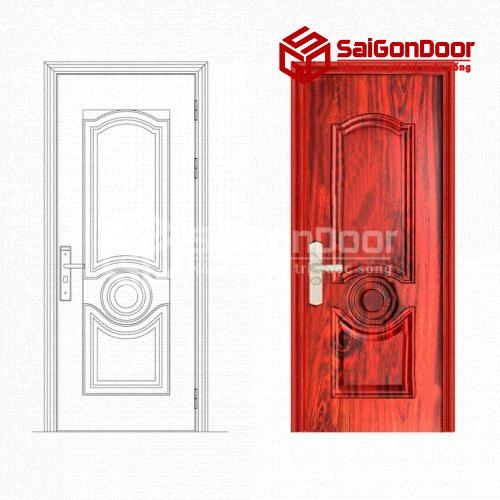 Cửa thép vân gỗ GS1H6