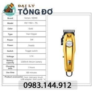 Tông đơ cắt tóc chuyên nghiệp Kemei KM-1984+PG 39 - Kemei KM 1984.5