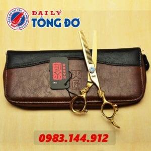 Bộ kéo cắt tỉa tóc KASHO Rồng Vàng Nhật Bản (Tặng Kèm Bao Da Đựng Kéo Cao Cấp + 2 Lược Toniguy) 24 - Keo Kasho Vang 4
