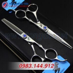 Bộ Kéo Freelander Ngọc Xanh Thép Nhật Cao Cấp (Tặng Kèm Bao Da Đựng Kéo Cao Cấp + Lược Toniguy) 10 - keo freelander.3 1