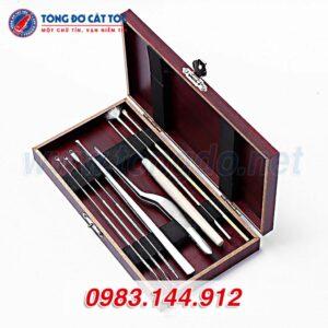 Bộ dụng cụ lấy ráy tai 8 món hộp gỗ