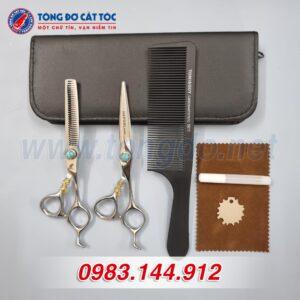 Bộ kéo cắt tóc chuyên nghiệp NEPURLSON bạc xanh ngọc 18 - keo NEPURLson bac scaled 1