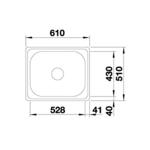 Chậu rửa bát Hafele Blanco - Plenta 6 570.27.190 4 Kích thước của Chậu rửa bát Hafele Blanco - Plenta 6 570.27.190