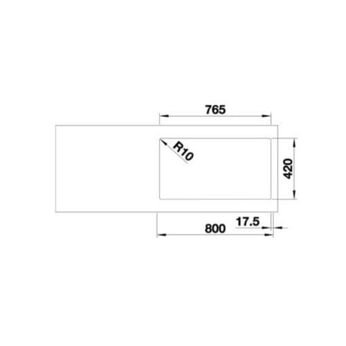 Chậu rửa bát Hafele Quatrus R15 285/435-IU 570.27.169 5 Kích thước của Chậu rửa bát Hafele Quatrus R15 285-435-IU 570.27.169