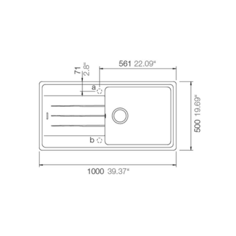 kích thước của chậu rửa bát đá 1 hố Hafele HS20-GED1S60 570.32.830 Kích thước của chậu rửa bát đá 1 hố Hafele HS20-GED1S60 570.32.830