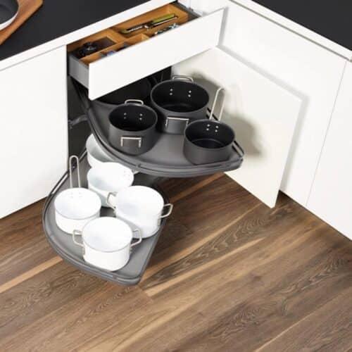 Ảnh thực tế bộ rổ góc LEMANS II Hafele 541.29.481, màu đen