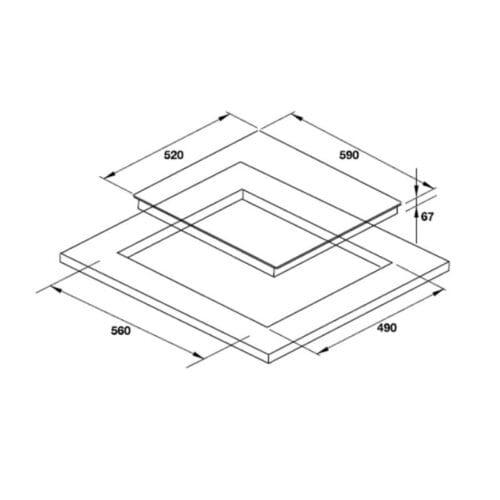 kích thước của Bếp từ Hafele HC-I604A 536.01.731
