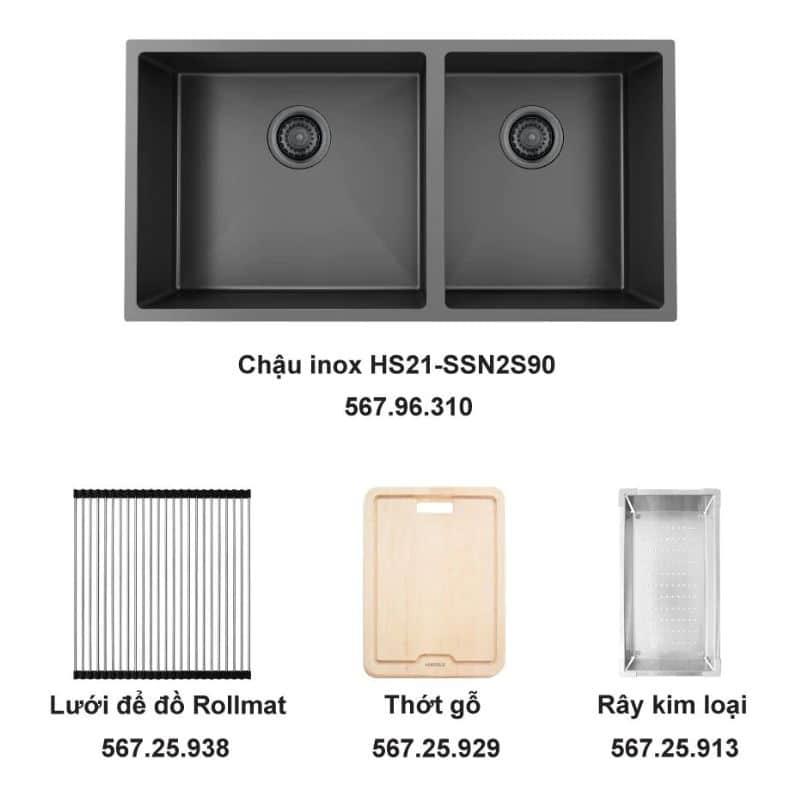 Bộ chậu rửa và phụ kiện Hafele HS21-SSN2S90 567.96.313 Bộ chậu rửa và phụ kiện Hafele HS21-SSN2S90 567.96.313