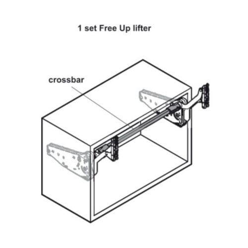Thiết kế của Bộ tay nâng FREE UP Hafele 493.05.793 nắp trắng
