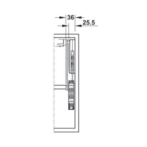 Thiết kế của Bộ tay nâng FREE UP Hafele 493.05.793 nắp trắng