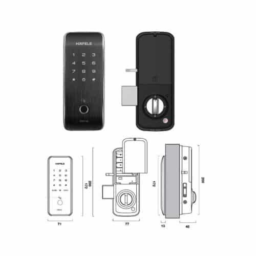 Khóa cửa điện tử Hafele ER5100 912.05.319 4 Cấu tạo Khóa cửa điện tử Hafele ER5100 912.05.319