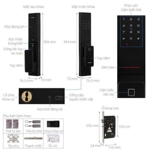 Khóa điện tử Hafele PP8100 912.20.260 5 Cấu tạo Khóa điện tử Hafele PP8100 912.20.260