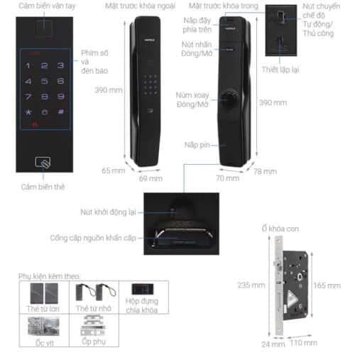 Cấu tạo Khóa điện tử Hafele PP9000 912.05.691