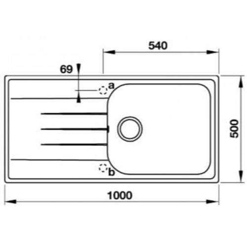 Chậu rửa bát đá Hafele HS19-GED1R60 570.36.550