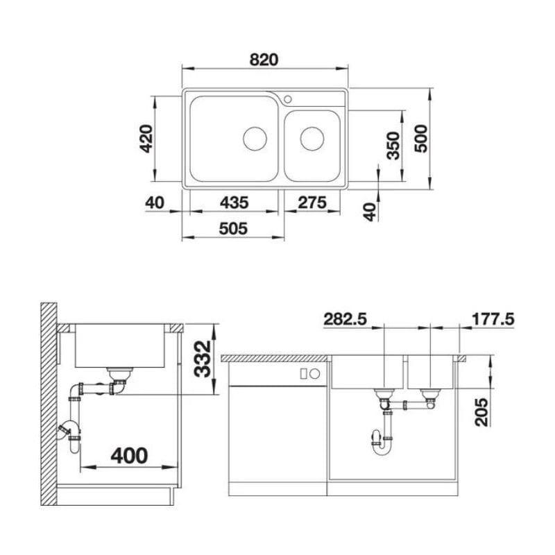 kích thước của Chậu rửa bát Hafele Lemis XL 8-IF 570.27.189 kích thước của Chậu rửa bát Hafele Lemis XL 8-IF 570.27.189