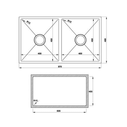 Chậu rửa bát Hafele Valerian HS-SD8749 567.23.050 4 kích thước của Chậu rửa bát Hafele Valerian HS-SD8749 567.23.050