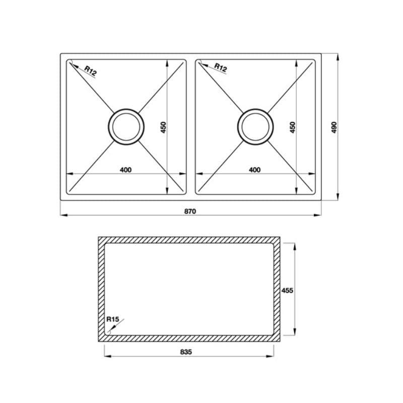kích thước của Chậu rửa bát Hafele Valerian HS-SD8749 567.23.050 kích thước của Chậu rửa bát Hafele Valerian HS-SD8749 567.23.050