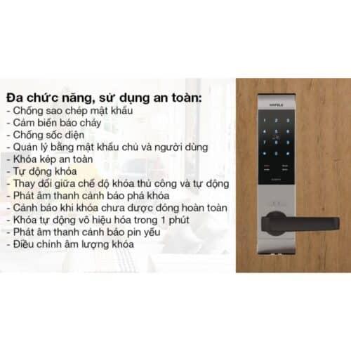Chức năng khóa cửa điện tử Hafele EL7500 912.05.717 màu xám