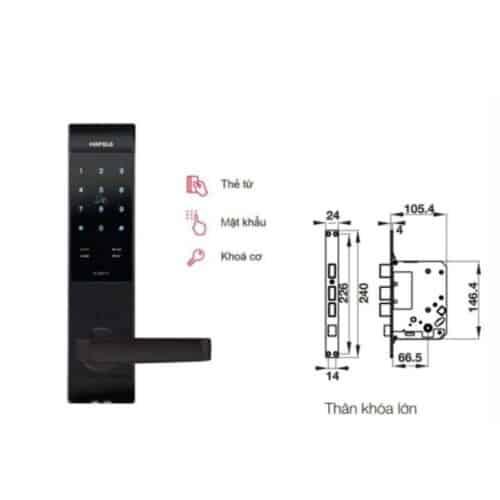 Chức năng khóa cửa điện tử Hafele EL7500 912.05.733, màu đen