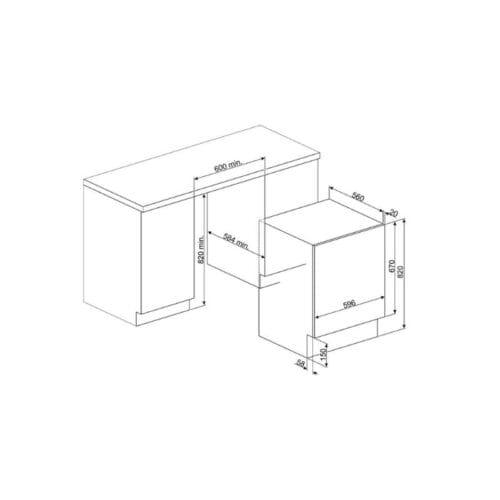 Máy giặt kết hợp sấy cửa trước Hafele WDI14C7-2 536.94.160 4 Kích thước Mát giặt kết hợp sấy cửa trước Hafele WDI14C7-2 536.94.160