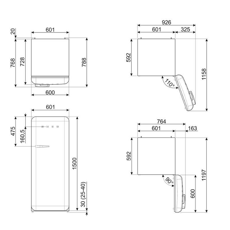 Hình ảnh 2D Häfele Smeg FAB28RPB5 535.14.618 Hình ảnh 2D Häfele Smeg FAB28RPB5 535.14.618