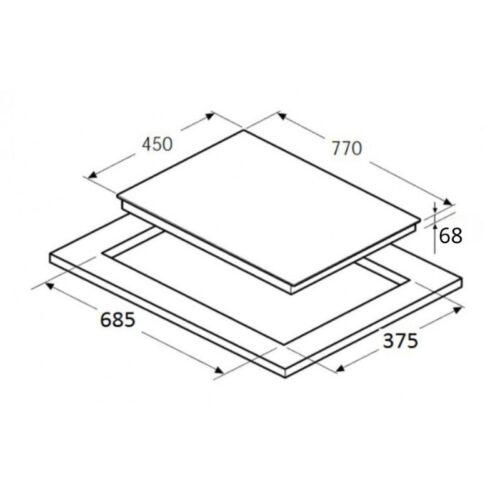 Bếp từ đôi kết hợp hồng ngoại Hafele HC-M772C 536.61.565 7 Kích thước bếp từ đôi kết hợp hồng ngoại Hafele HC-M772C 536.61.565