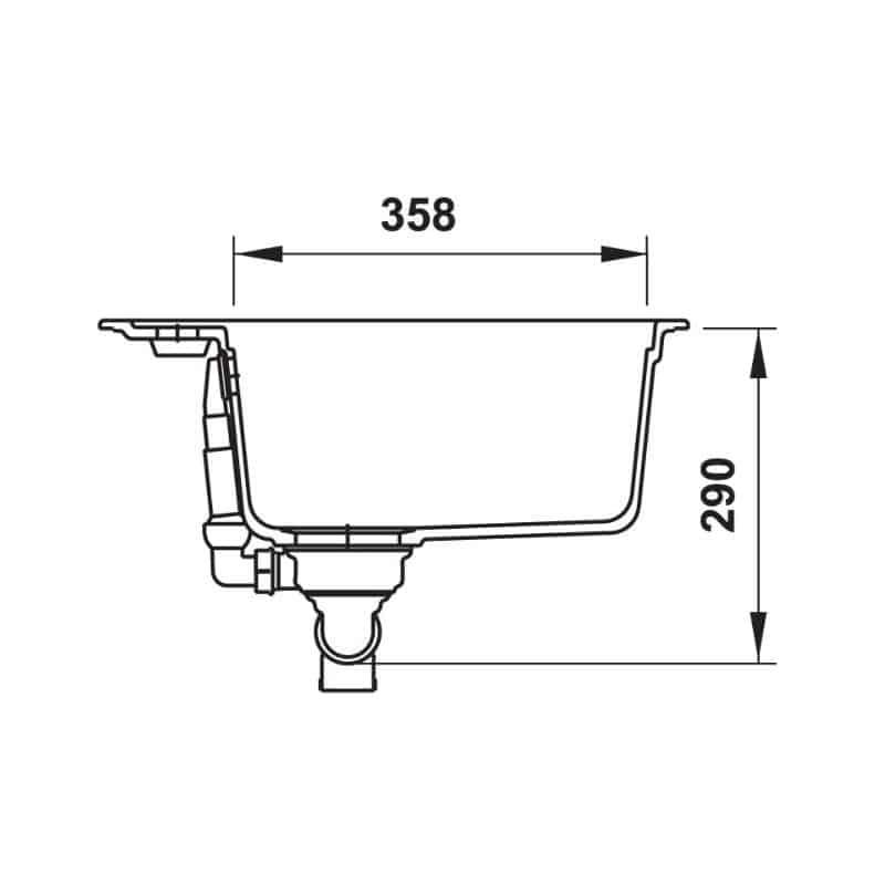 Kích thước Chậu rửa bát đá Hafele HS20-GEN1S60 570.34.370 Chậu rửa bát đá Hafele HS20-GEN1S60 570.34.370