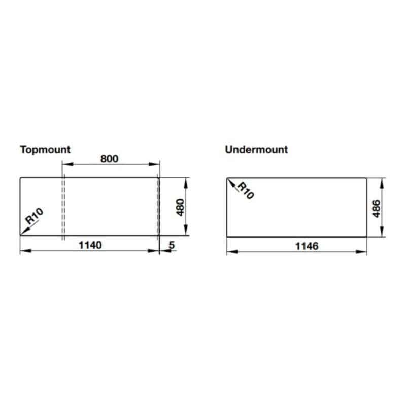 Kích thước Chậu rửa bát đá Hafele HS19-GED2S80 570.35.570 màu xám Chậu rửa bát đá Hafele HS19-GED2S80 570.35.570 màu xám