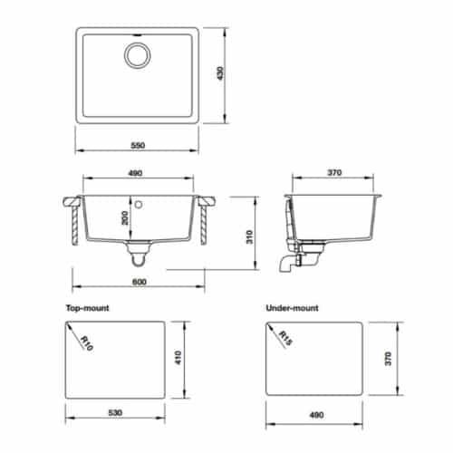 Chậu rửa bát Hafele HS19-GEN1S60 570.35.330 5 Chậu rửa bát Hafele HS19-GEN1S60 570.35.330