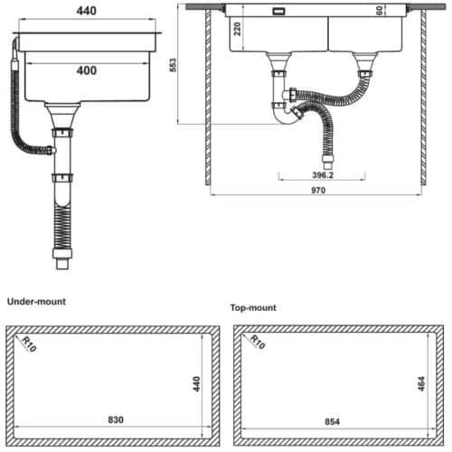 Chậu rửa bát Hafele HS21-SSN2S90 567.94.030