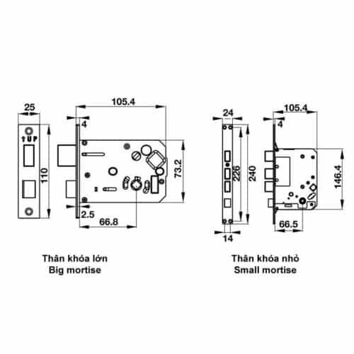 Khóa điện tử Hafele EL7500-TC 912.05.716 6 Kích thước Khóa điện tử Hafele EL7500-TC 912.05.716