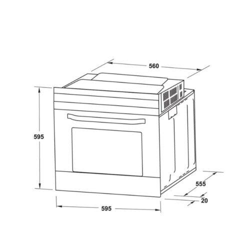 Kích thước lò nướng âm tủ 72L Hafele HO-8T72A 538.01.421