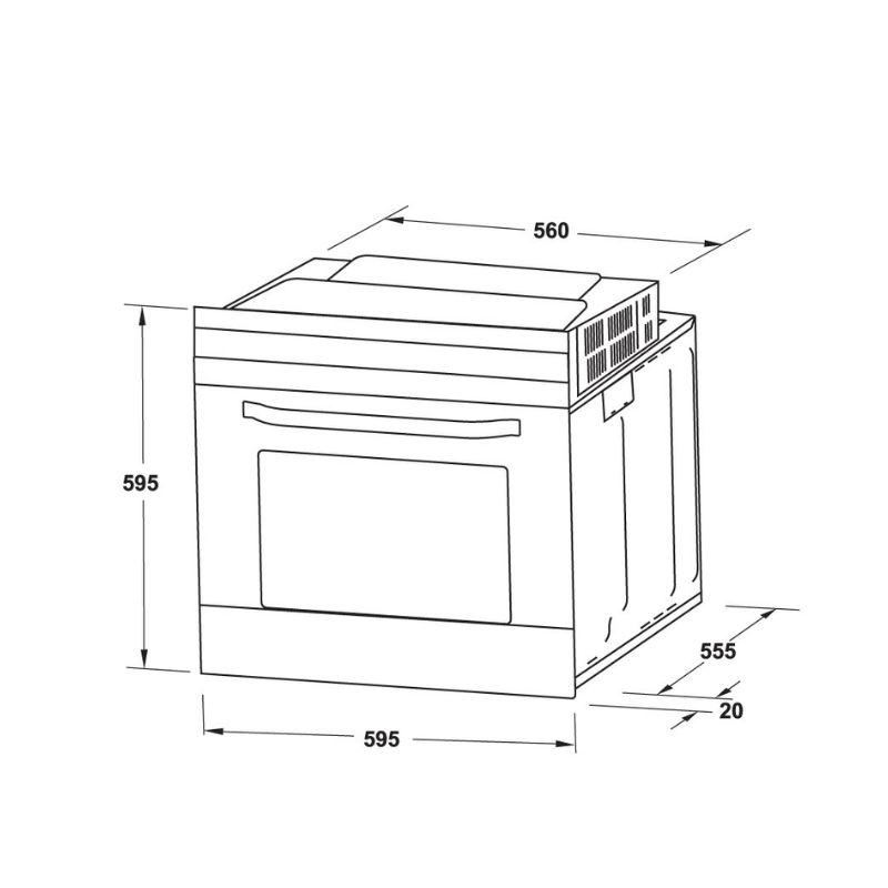 Kích thước lò nướng âm tủ Hafele HO-4K70A 538.61.451 Kích thước lò nướng âm tủ Hafele HO-4K70A 538.61.451